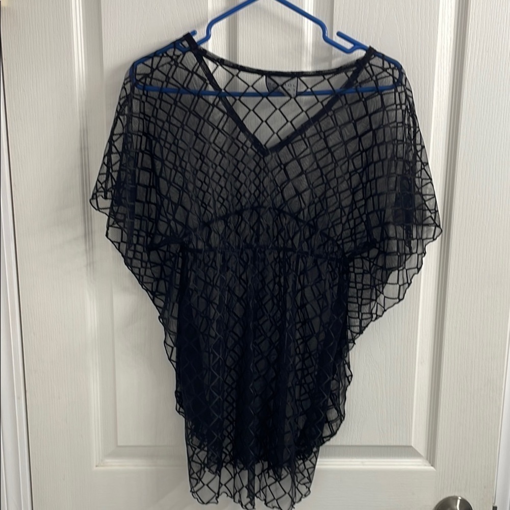 Jordan Taylor Black Mesh BeachCoverup  Size XS /S - Picture 5 of 6